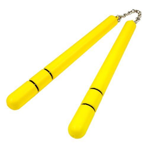 Round Plastic Nunchaku Nunchuck Yellow 12" - Violent Art Shop