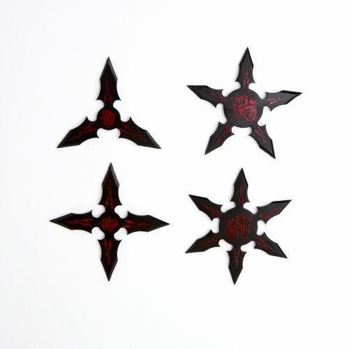 Black Dragon Throwing Star Set (4 Piece Set) - Violent Art Shop