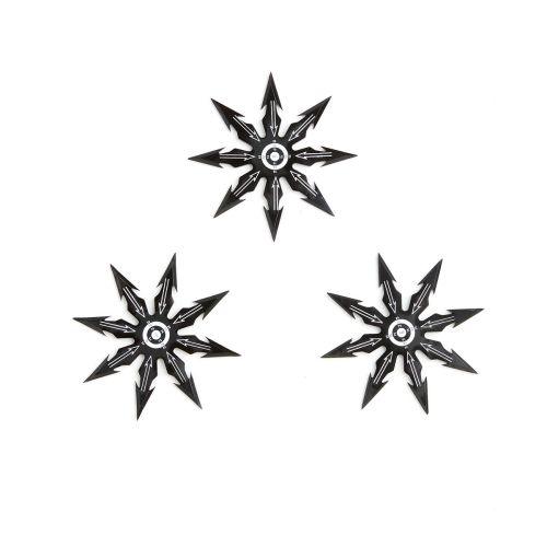 8 Point Black Stainless Steel Bulls Eye Throwing Star Set (3 Piece Set) - Violent Art Shop
