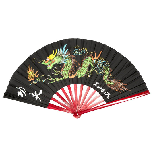 Bamboo Dragon Fighting Fan 13" - Violent Art Shop