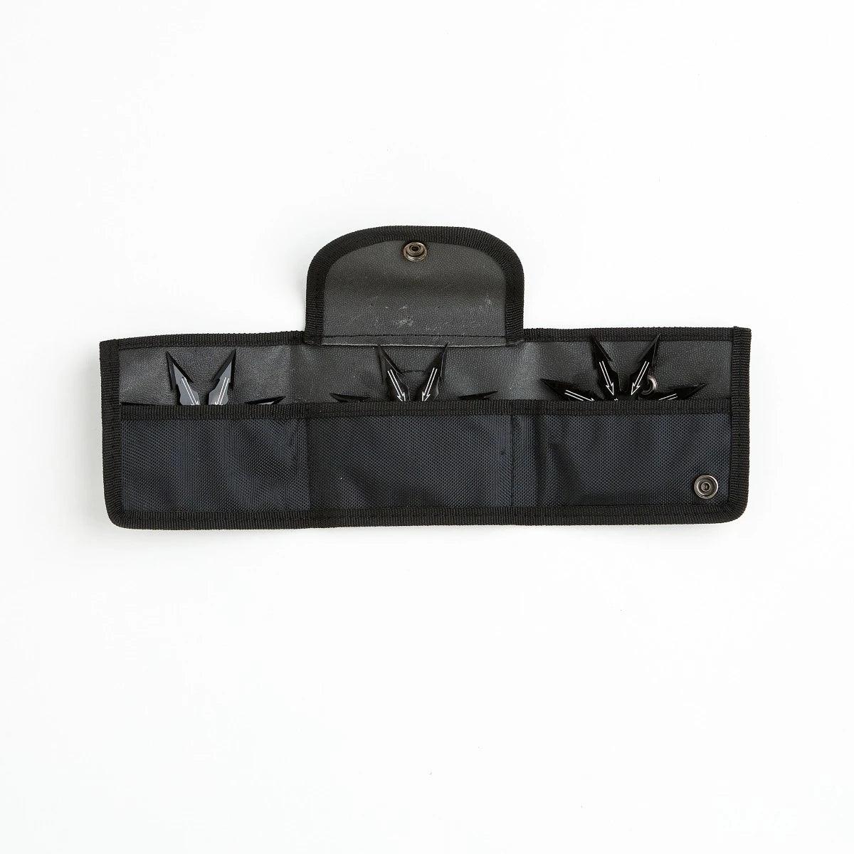 8 Point Black Stainless Steel Bulls Eye Throwing Star Set (3 Piece Set) - Violent Art Shop