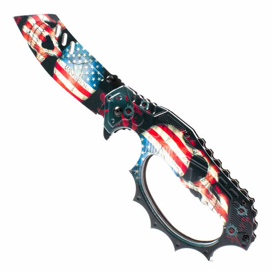 American Skull Knuckle Knife - Violent Art Shop