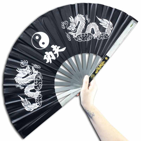 Black Steel Kung Fu Fan - Violent Art Shop