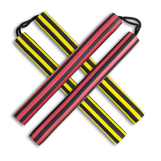 Black Striped Foam Cord Nunchaku - Violent Art Shop