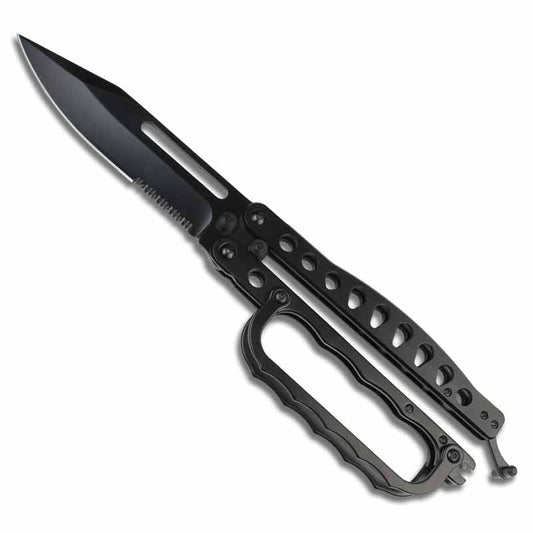 Black Trench Knife Balisong - Violent Art Shop