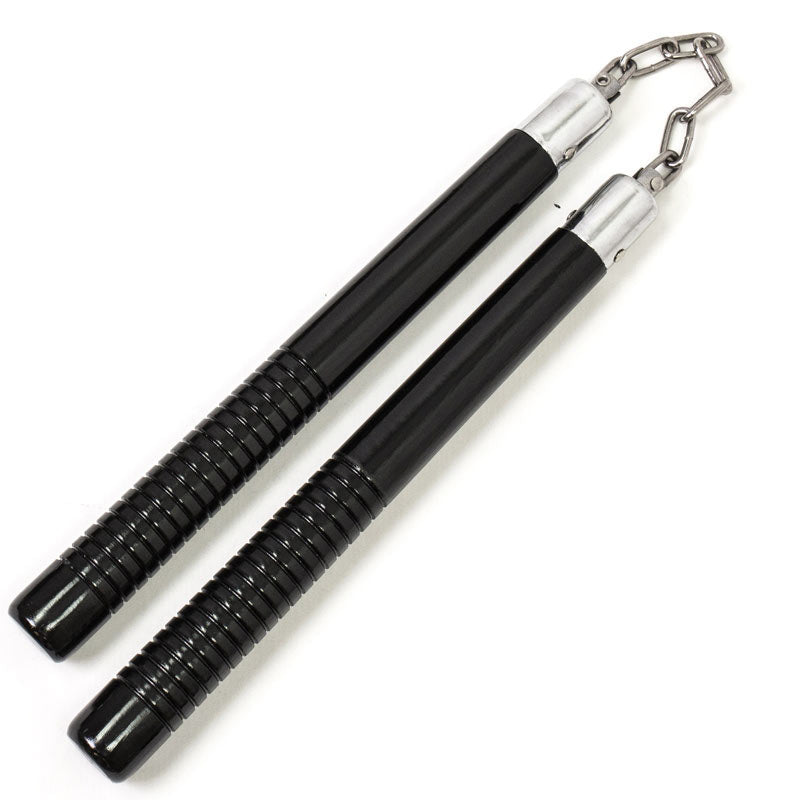 Black Wooden Nunchaku with Grip - Violent Art Shop