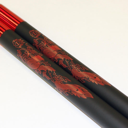Demo III Black Practice Foam Nunchaku with Red Dragon - Violent Art Shop