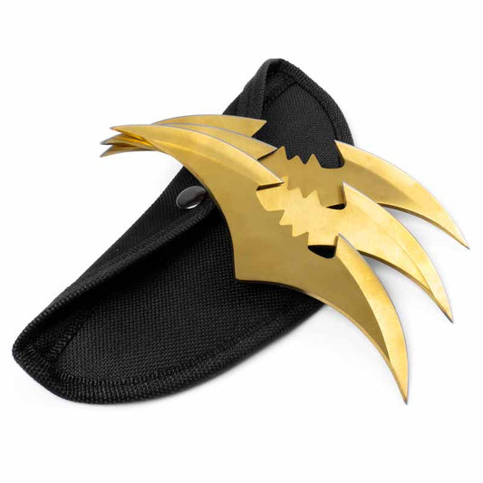 Gold Bat Wing Throwers - Violent Art Shop