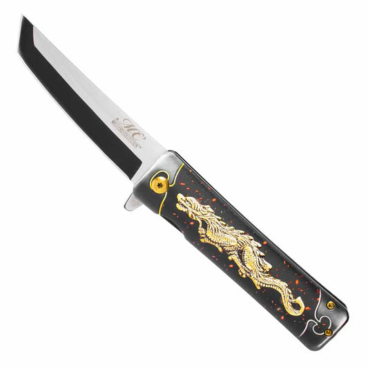 Gold Dragon Pocket Knife - Violent Art Shop