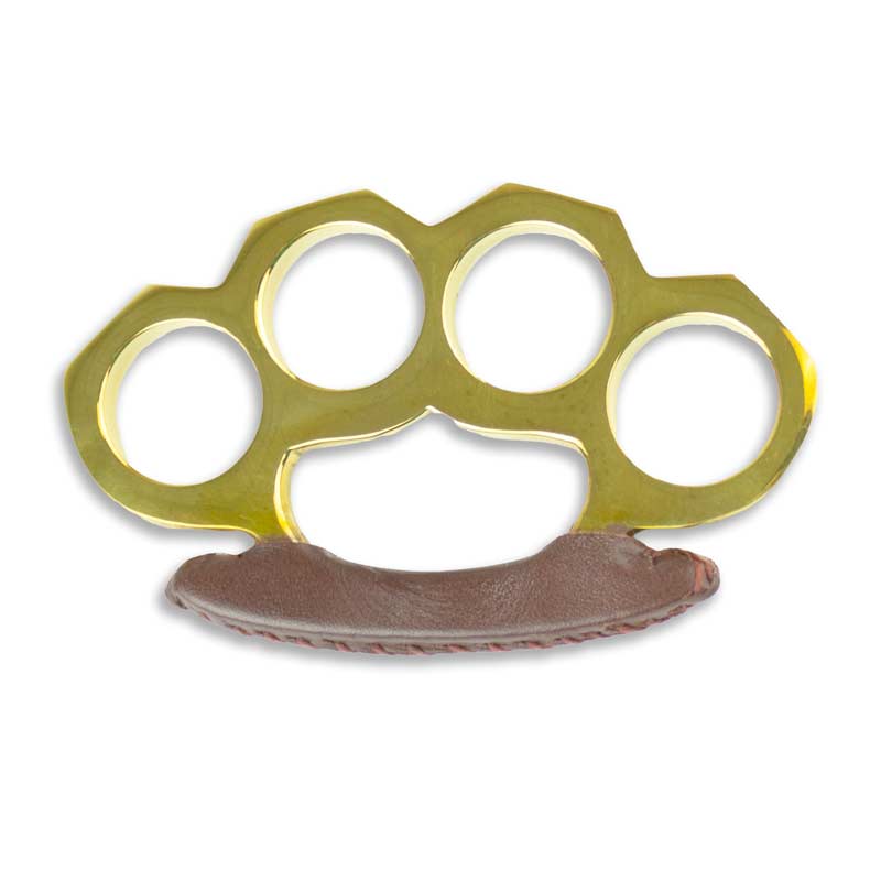 Leather Wrapped Brass Knuckles - Violent Art Shop