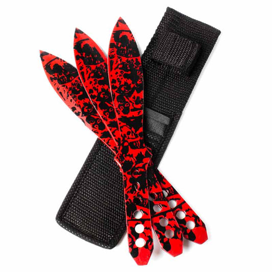 Red Skull Throwing Knives - Violent Art Shop