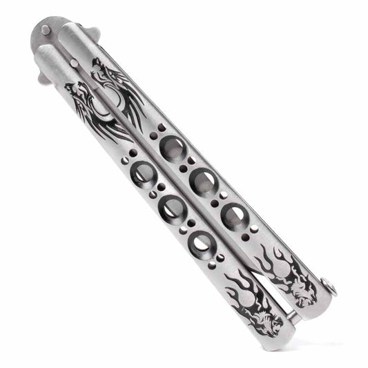 Silver Dragon Butterfly Knife