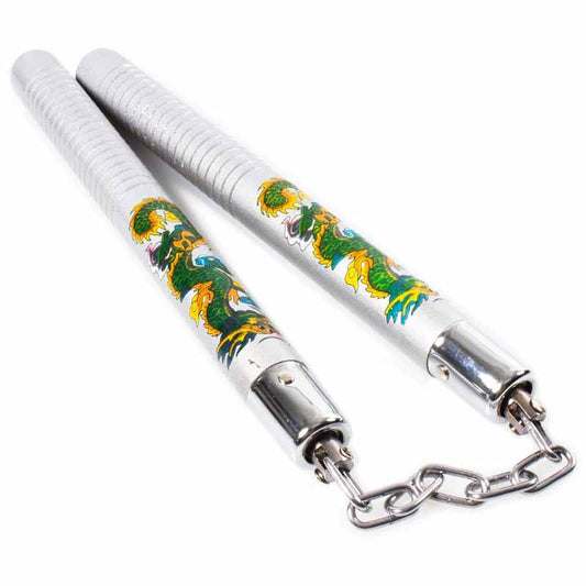 Silver Dragon Nunchaku - Violent Art Shop