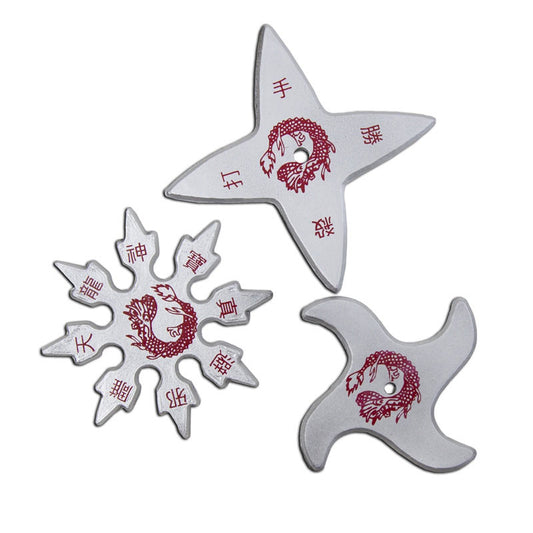 Silver Rubber Throwing Stars - Violent Art Shop