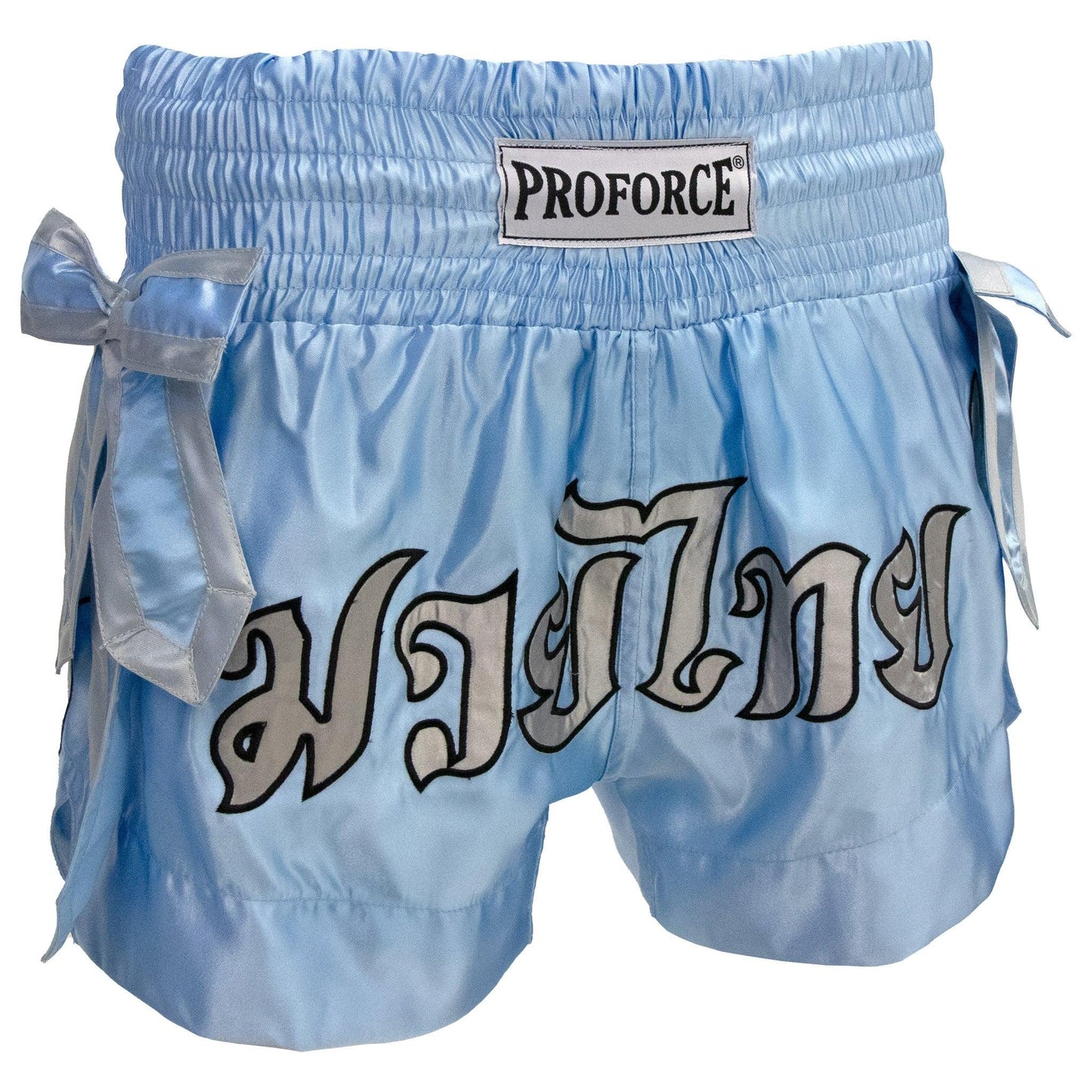 ProForce Sport Angel Wing Muay Thai Shorts - w/ Light Blue Bows - Violent Art Shop