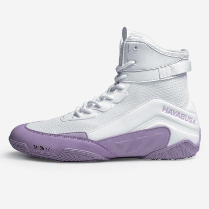 Hayabusa Talon Boxing Shoes - White / Lavender - Violent Art Shop