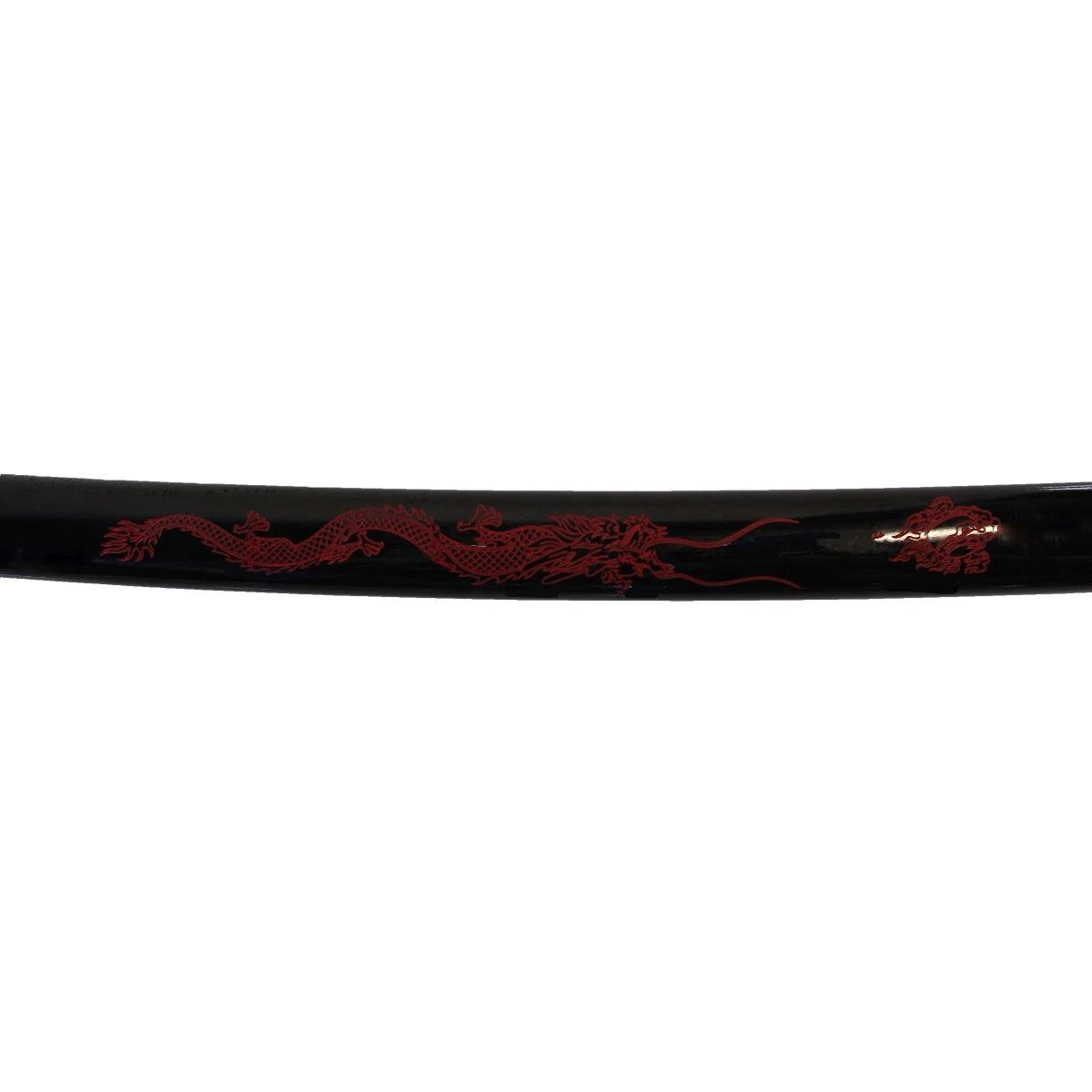 Black Sword w/ Red Dragon Samurai Sword 40" - Violent Art Shop