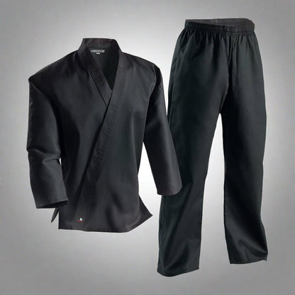 7 oz. Middleweight Student Uniform with Elastic Pant - Black - Violent Art Shop
