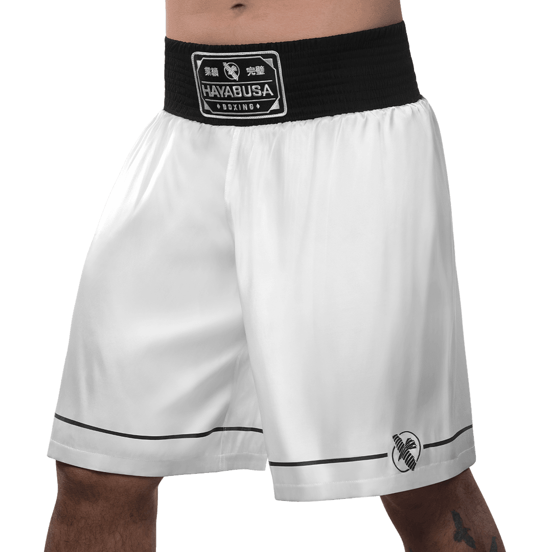 Hayabusa Pro Boxing Shorts - White - Violent Art Shop