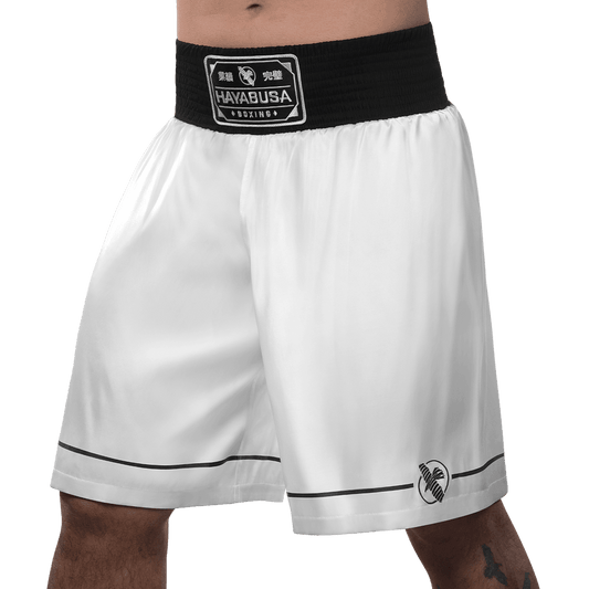 Hayabusa Pro Boxing Shorts - White - Violent Art Shop