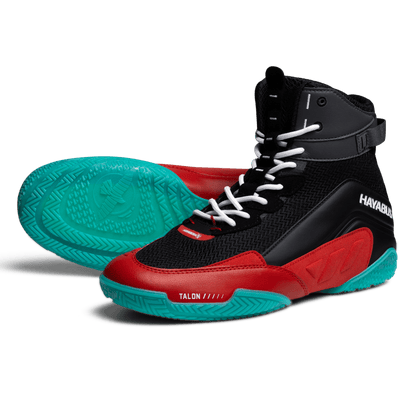 Hayabusa Talon Boxing Shoes - Black / Red - Violent Art Shop