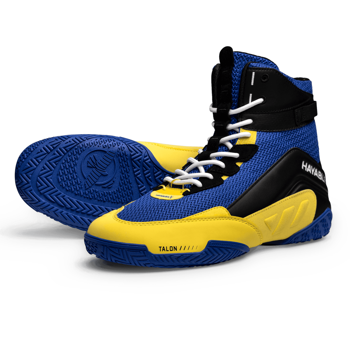 Hayabusa Talon Boxing Shoes - Blue / Yellow - Violent Art Shop