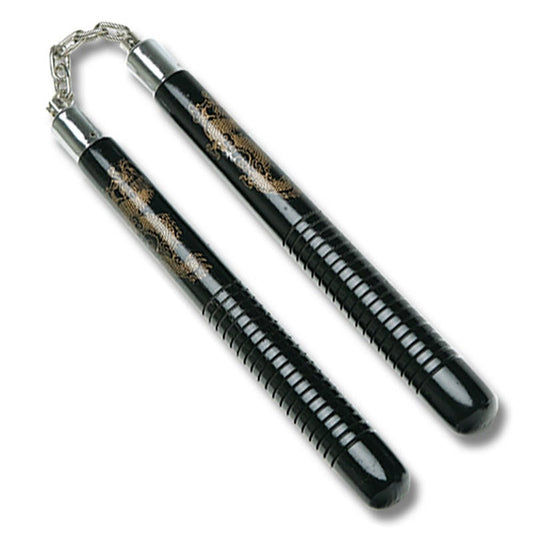 Black Dragon Nunchaku with Grip