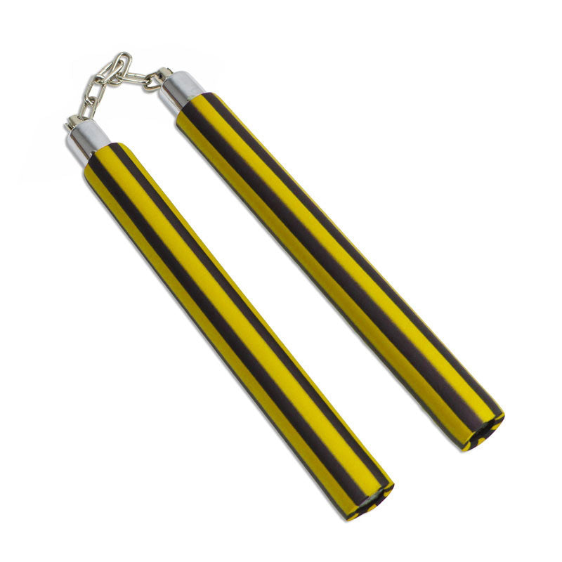 Black Striped Foam Chain Nunchaku