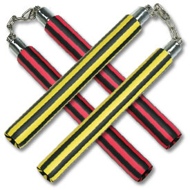 Black Striped Foam Chain Nunchaku