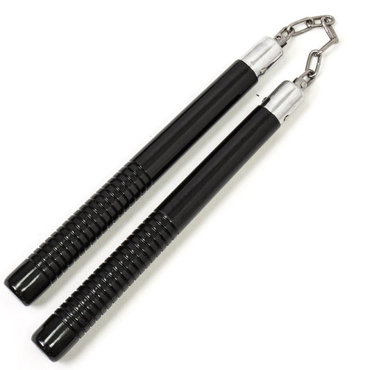 Black Wooden Nunchaku with Grip