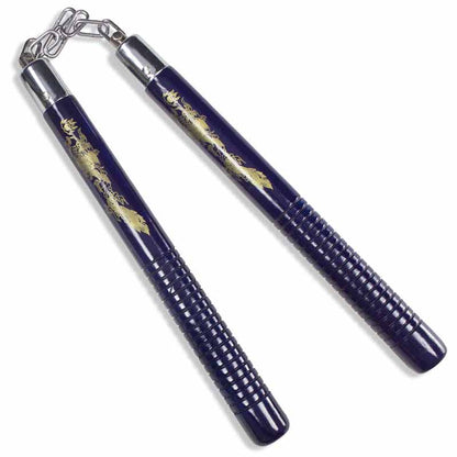 Blue Dragon Nunchaku with Grip
