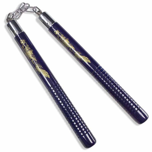 Blue Dragon Nunchaku with Grip