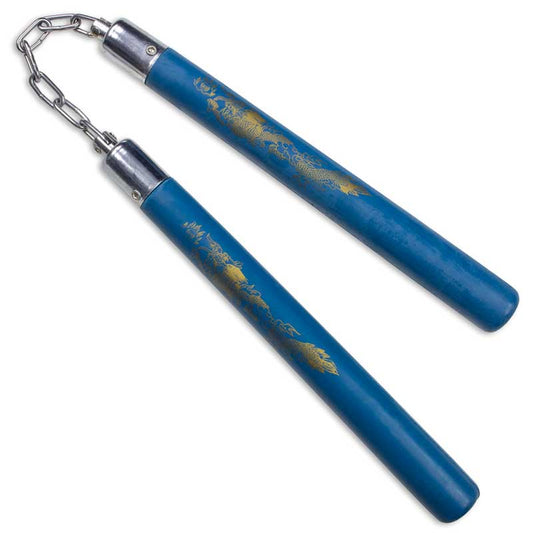 Blue Hard Rubber Nunchaku