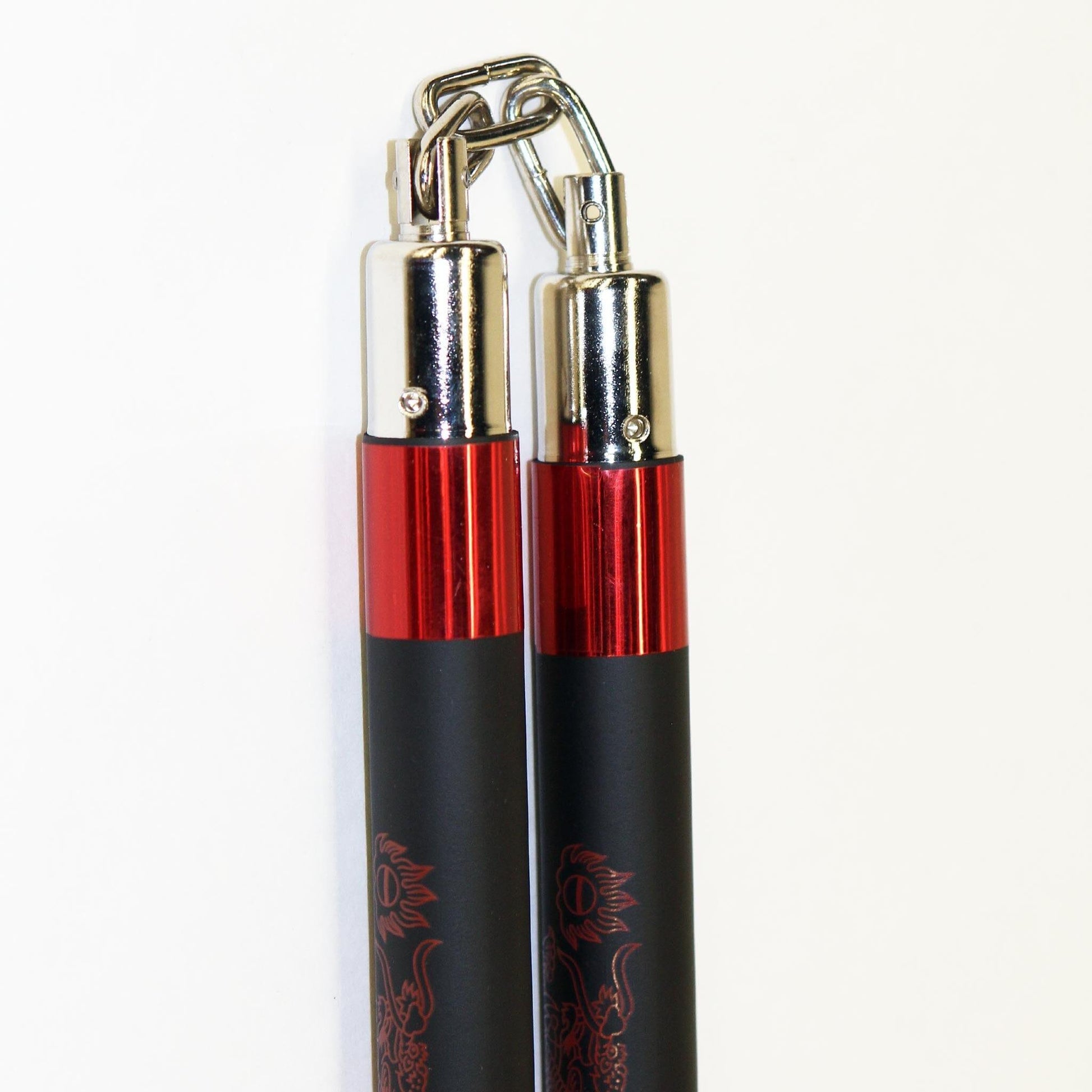Demo III Black Practice Foam Nunchaku with Red Dragon - Violent Art Shop