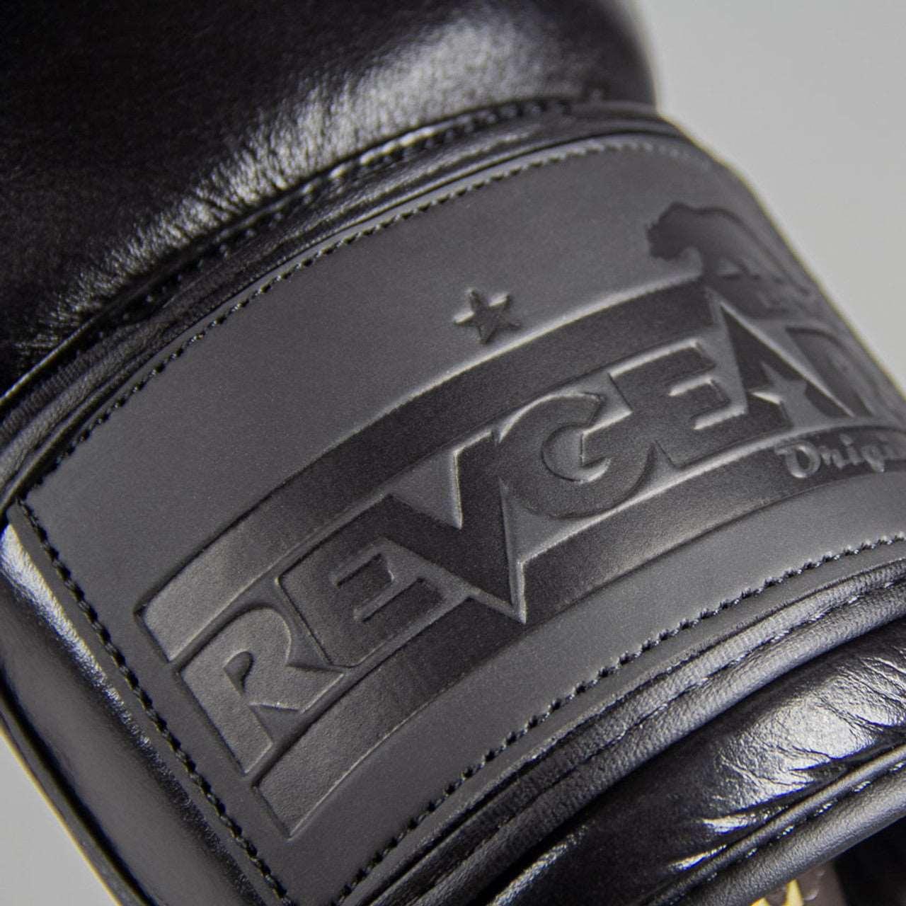 Elite Leather Boxing Gloves - Black / Black - Violent Art Shop