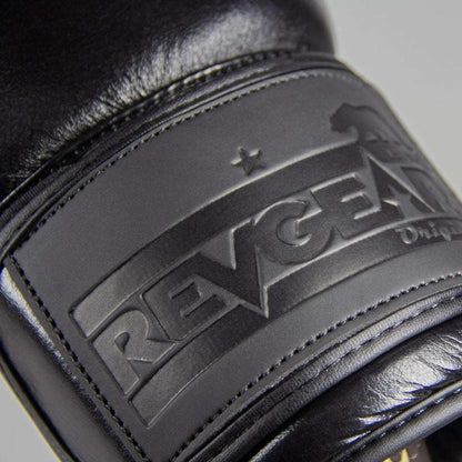 Elite Leather Boxing Gloves - Black / Black - Violent Art Shop