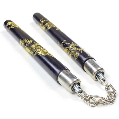 Gold Dragon Rattan Nunchaku