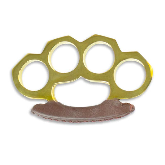 Leather Wrapped Brass Knuckles - Violent Art Shop