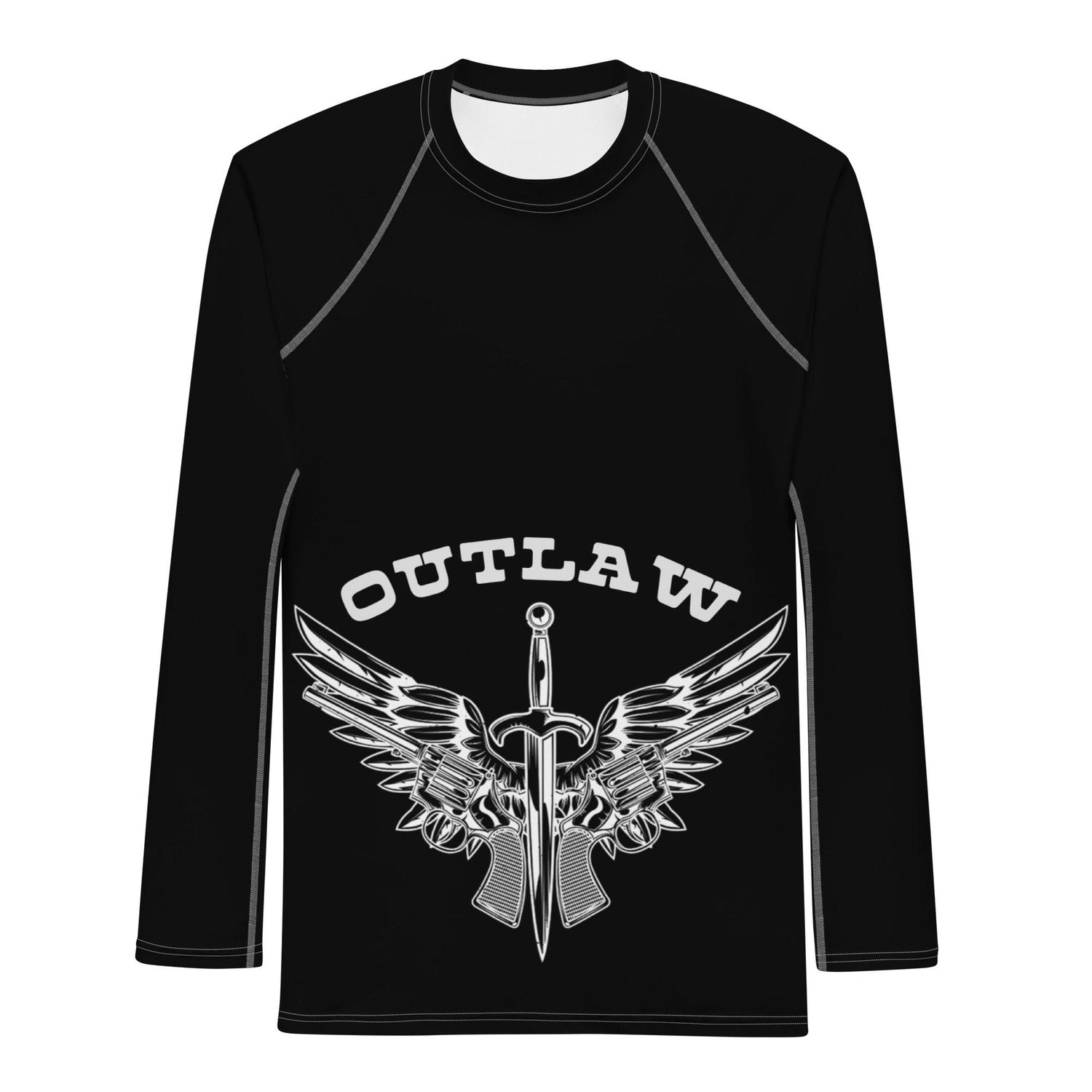 Men's Outlaw Black Rash Guard - Violent Art Shop