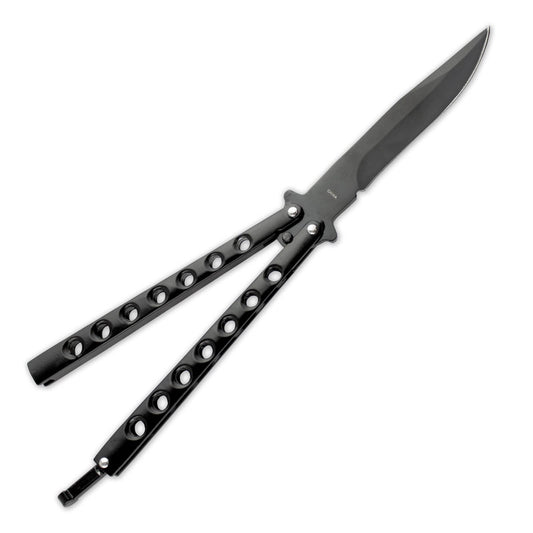 Midnight Black Butterfly Knife - Violent Art Shop