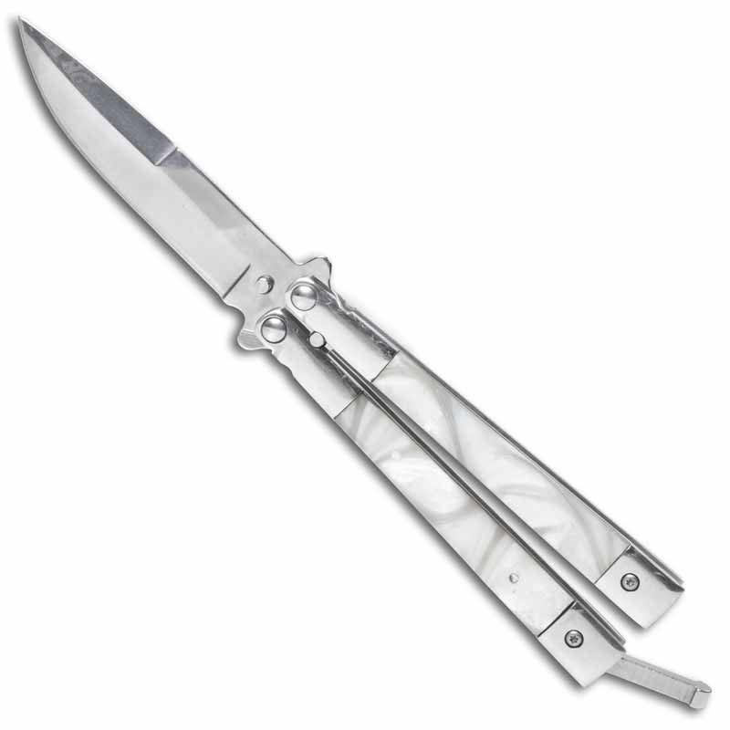 Pearl Inlay Butterfly Knife - Violent Art Shop