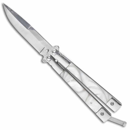 Pearl Inlay Butterfly Knife - Violent Art Shop