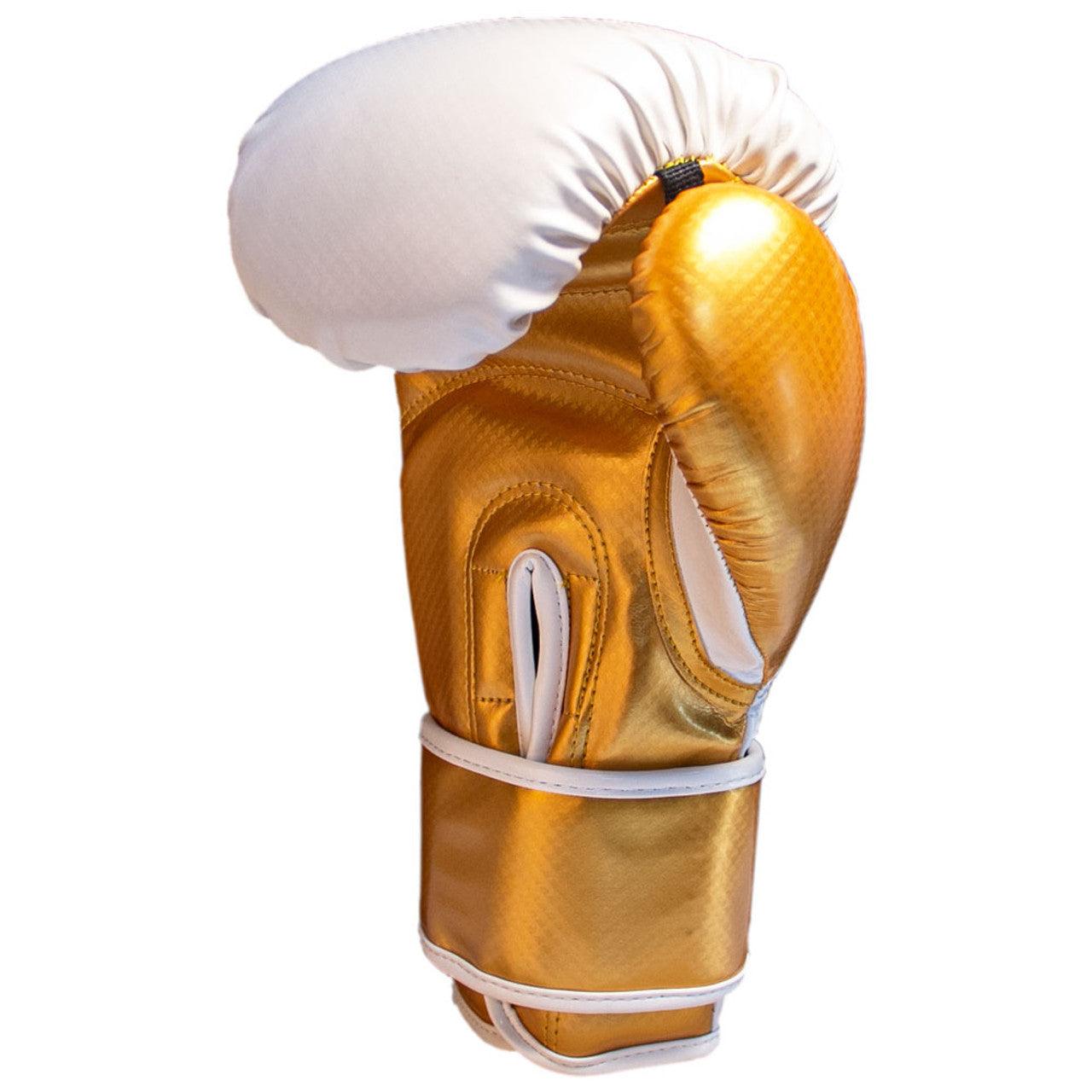 Pinnacle P2 Boxing Gloves - White / Gold - Violent Art Shop