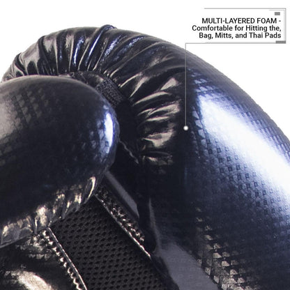Pinnacle P4 Boxing Gloves - Black / Matte Black - Violent Art Shop