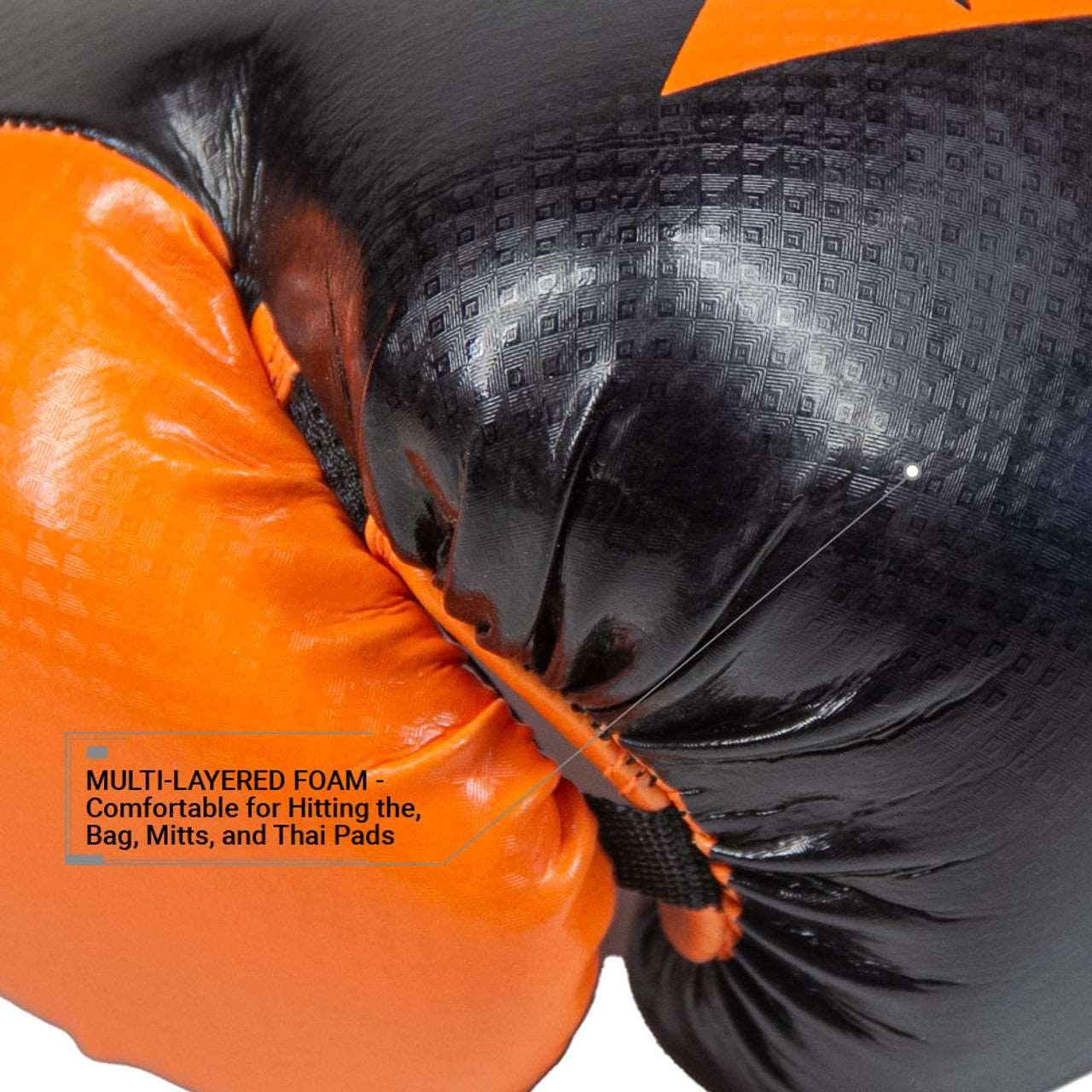 Pinnacle P4 Boxing Gloves - Orange / Black- Violent Art Shop