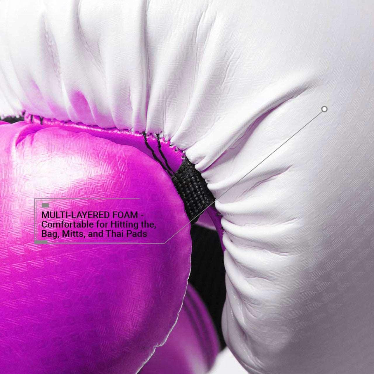 Pinnacle P4 Boxing Gloves - White / Pink - Violent Art Shop