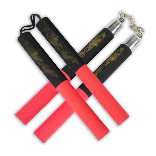 Red and Black Foam Nunchaku