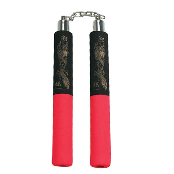 Red & Black Rubber Foam Nunchaku