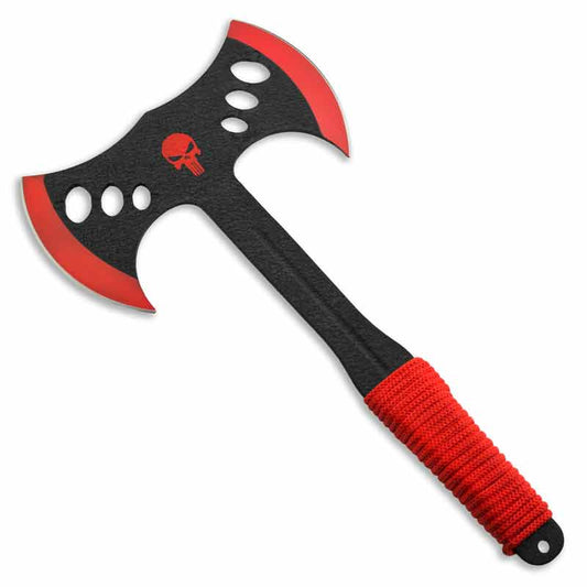 Red Skull Throwing Axe - Violent Art Shop