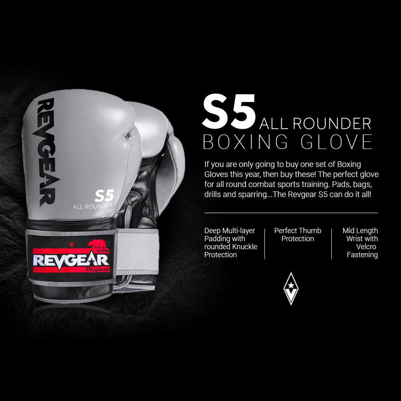 S5 All Rounder Boxing Gloves - Black / White - Violent Art Shop